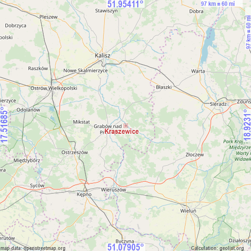 Kraszewice on map