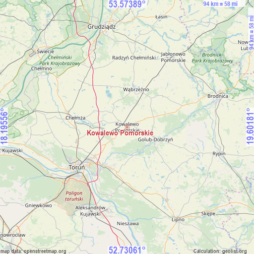 Kowalewo Pomorskie on map