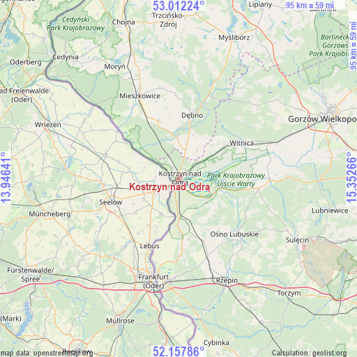 Kostrzyn nad Odrą on map