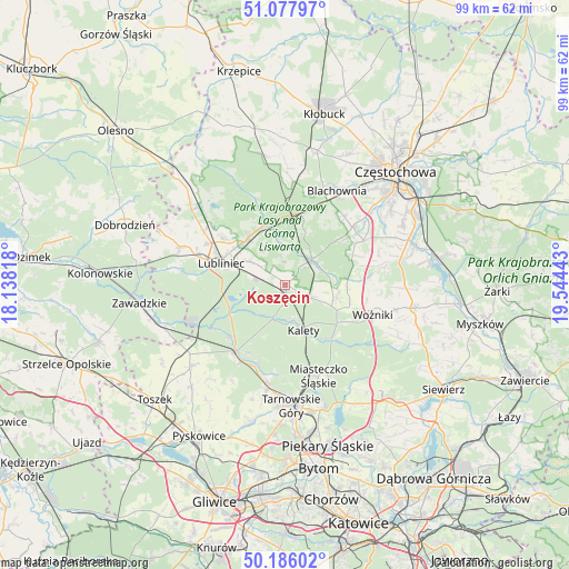 Koszęcin on map