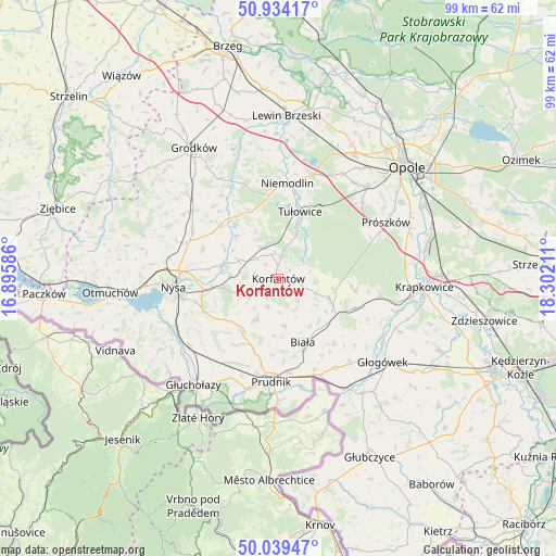 Korfantów on map