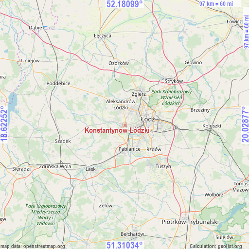 Konstantynów Łódzki on map
