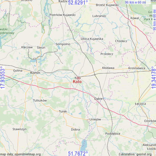 Koło on map