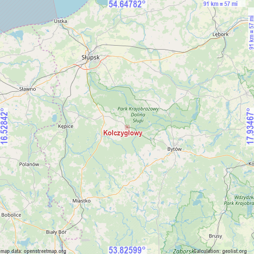 Kołczygłowy on map