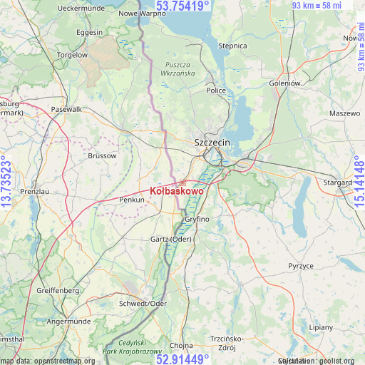 Kołbaskowo on map