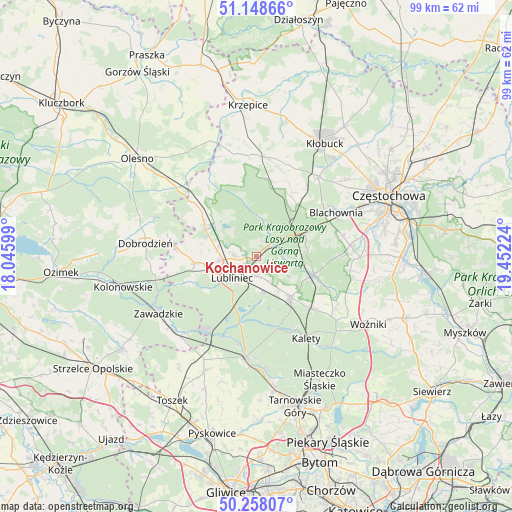 Kochanowice on map