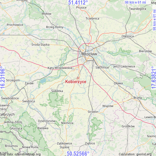 Kobierzyce on map