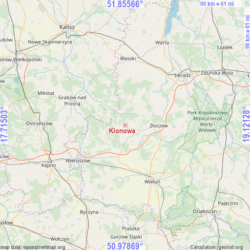 Klonowa on map