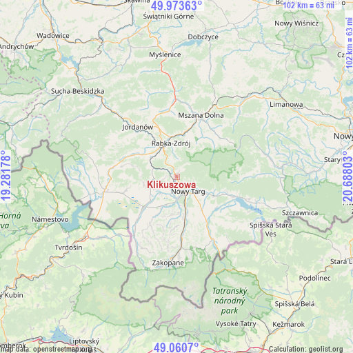 Klikuszowa on map