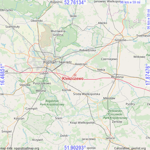 Kleszczewo on map