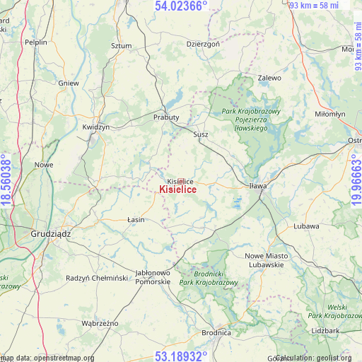 Kisielice on map