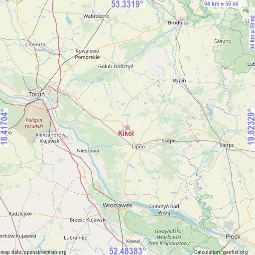 Kikół on map