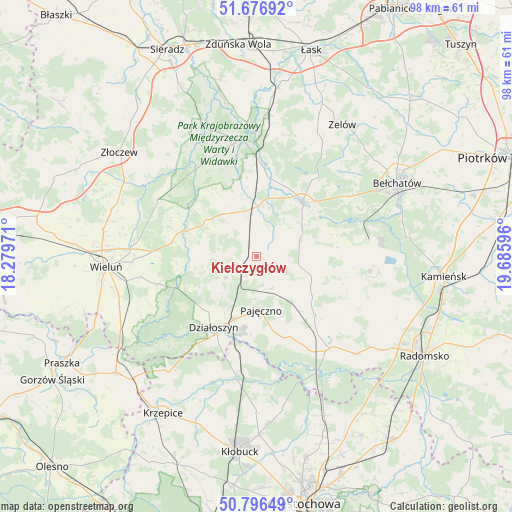 Kiełczygłów on map