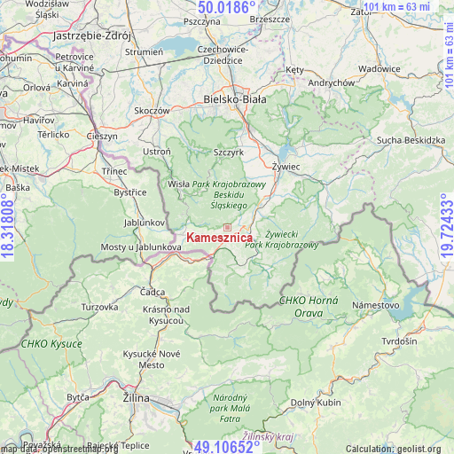 Kamesznica on map