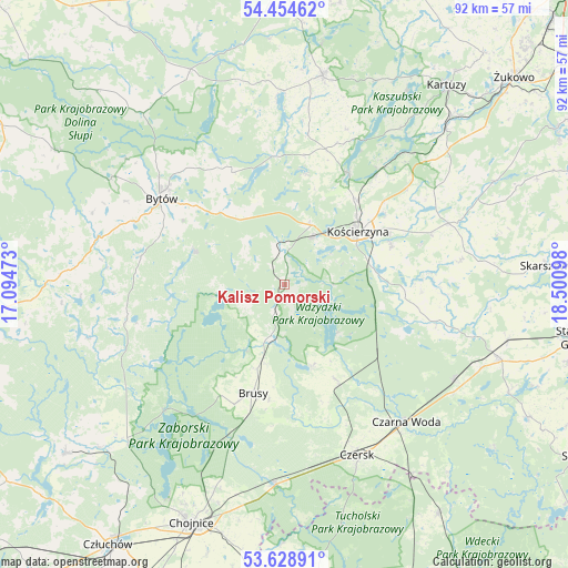 Kalisz Pomorski on map