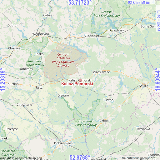 Kalisz Pomorski on map