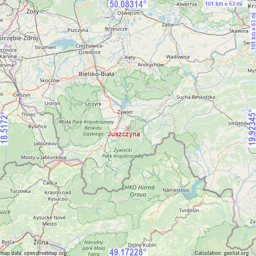 Juszczyna on map