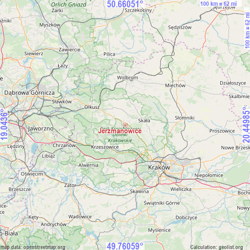 Jerzmanowice on map