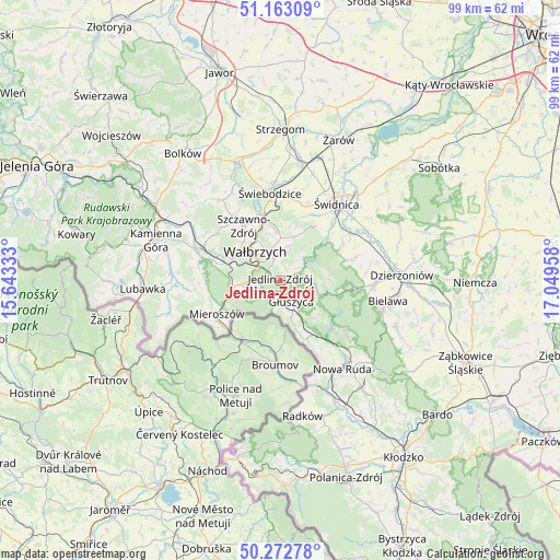 Jedlina-Zdrój on map