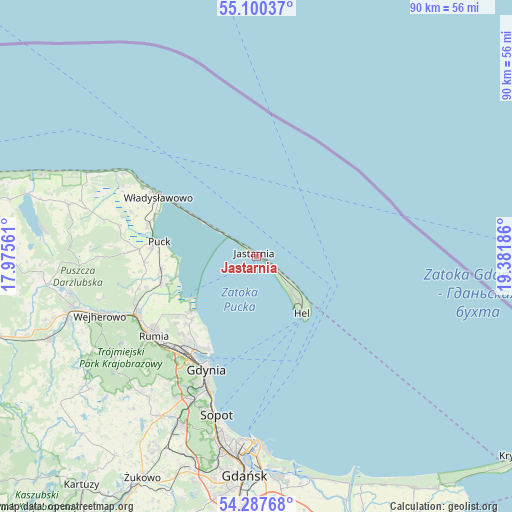 Jastarnia on map