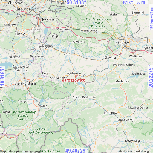 Jaroszowice on map