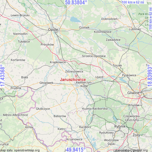Januszkowice on map