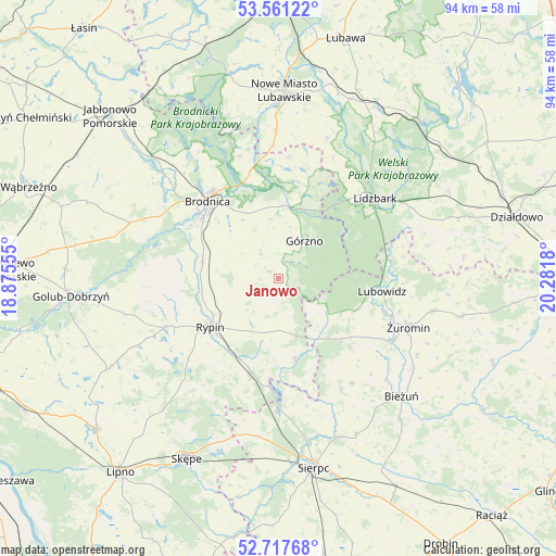 Janowo on map