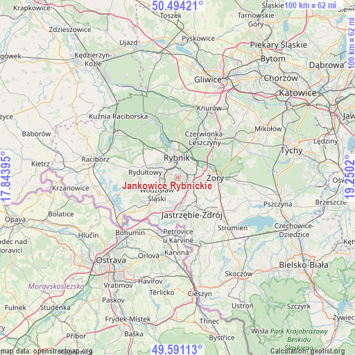 Jankowice Rybnickie on map