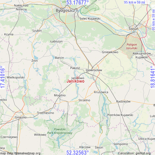 Janikowo on map