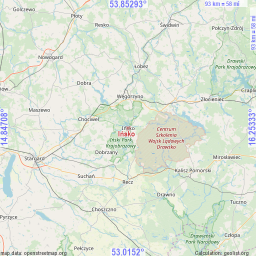 Ińsko on map