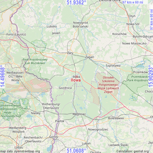 Iłowa on map