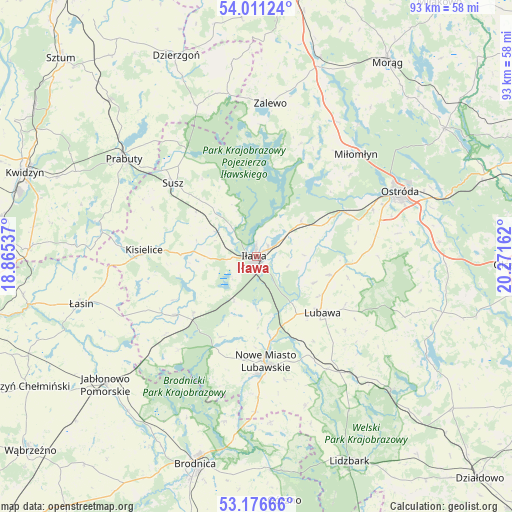 Iława on map