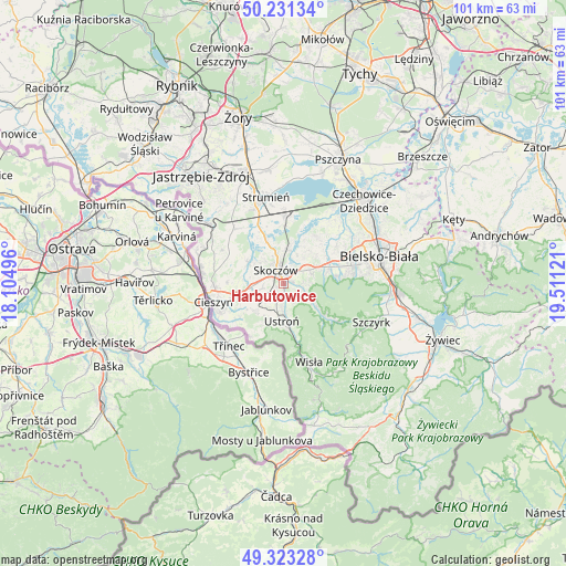 Harbutowice on map