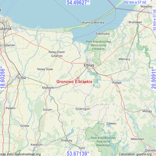 Gronowo Elbląskie on map