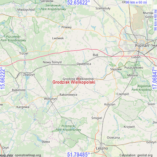 Grodzisk Wielkopolski on map
