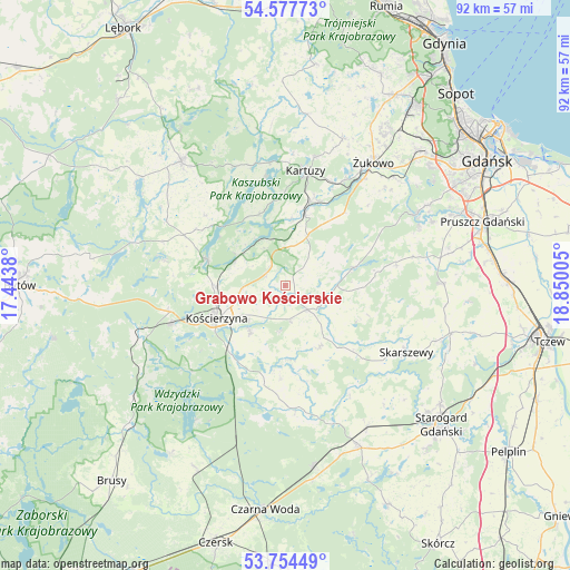 Grabowo Kościerskie on map
