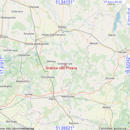 Grabów nad Prosną on map