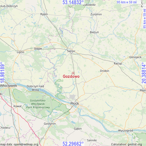 Gozdowo on map