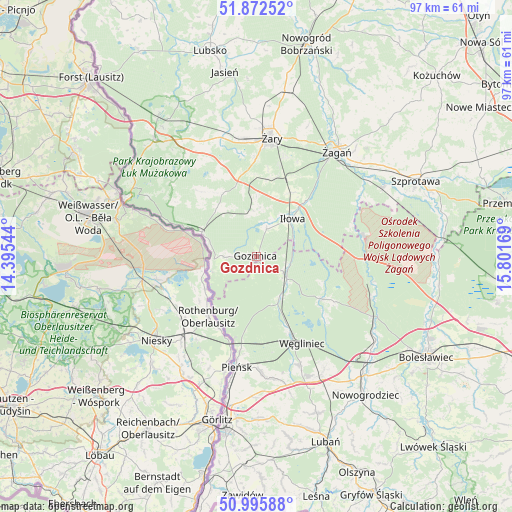 Gozdnica on map
