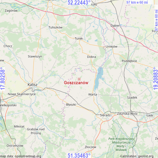 Goszczanów on map