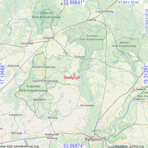Gostycyn on map