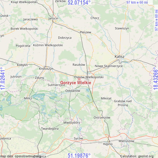 Gorzyce Wielkie on map