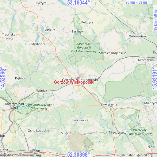 Gorzów Wielkopolski on map