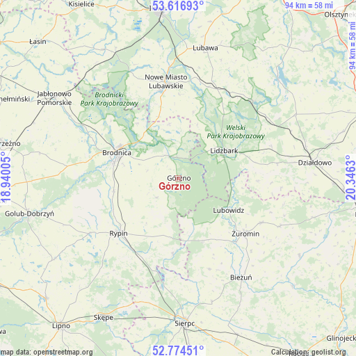 Górzno on map