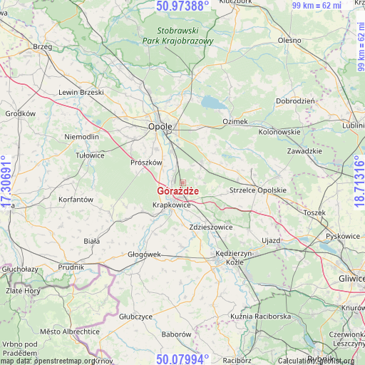 Górażdże on map