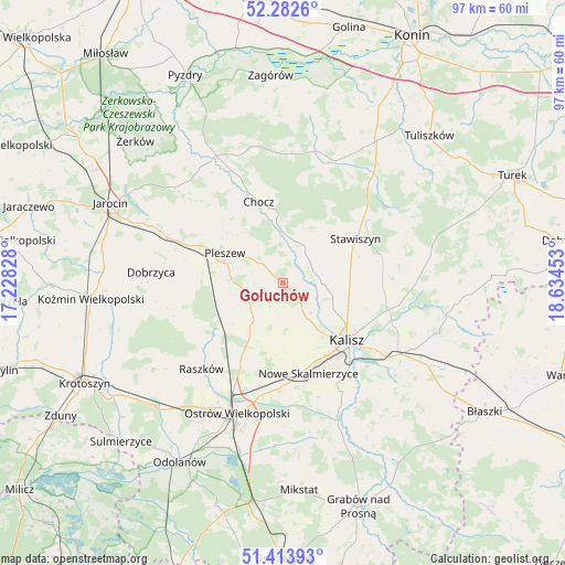Gołuchów on map