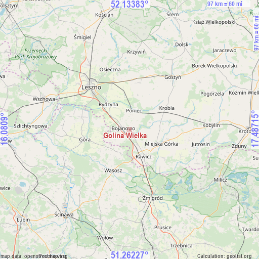 Golina Wielka on map