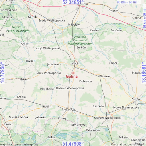 Golina on map