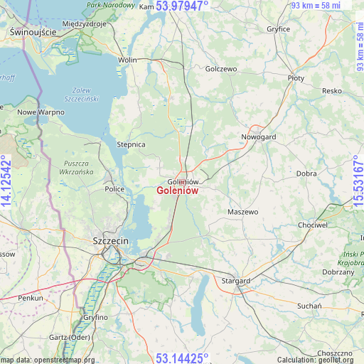 Goleniów on map