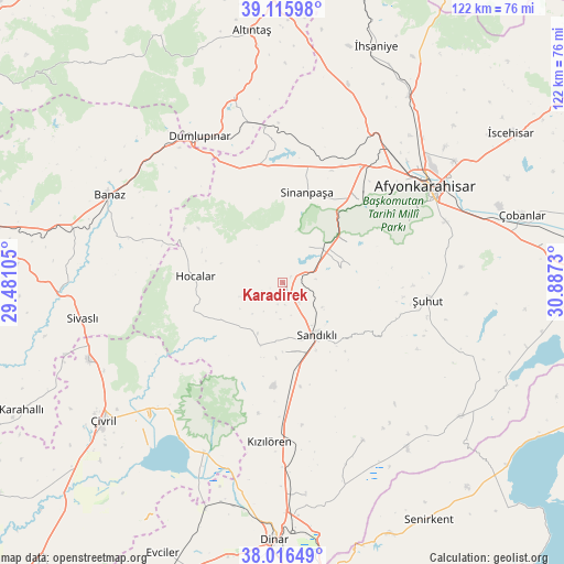 Karadirek on map